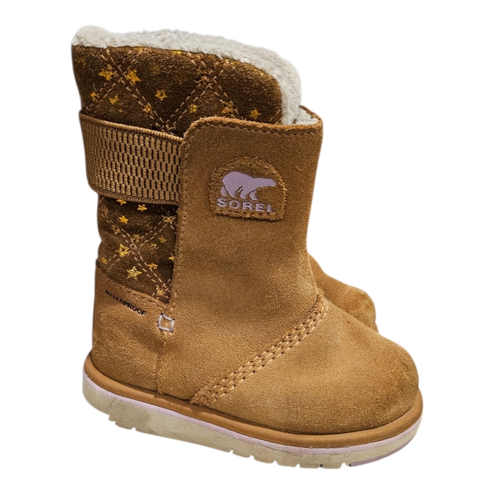 Sorel Size 8 Rylee Microfleece Lined Suede Winter Boots In Elk Brown